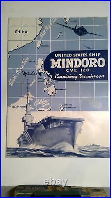 Dec. 4,1945 United States Ship US Navy USS MINDORO CVE 120 Commissioning Program