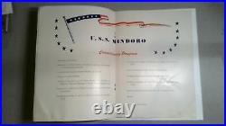 Dec. 4,1945 United States Ship US Navy USS MINDORO CVE 120 Commissioning Program