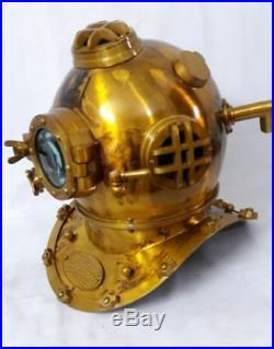 Deep Sea Desk Decor Diving Divers Helmet Solid Iron Brass U. S Navy Mark V 18