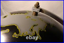 Denoyer Geppert Globe 24 Metal Navy Gray Vintage 1940s Mint Condition