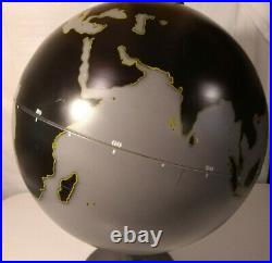 Denoyer Geppert Globe 24 Metal Navy Gray Vintage 1940s Mint Condition