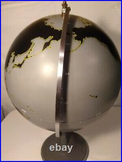 Denoyer Geppert Globe 24 Metal Navy Gray Vintage 1940s Mint Condition