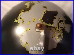 Denoyer Geppert Globe 24 Metal Navy Gray Vintage 1940s Mint Condition