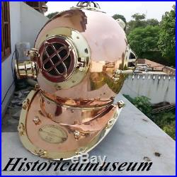 Divers U. S Navy Mark V Solid Copper & Brass Reproduction Helmet