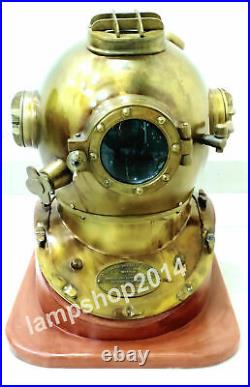 Diving Antique Brass Deep Sea US Navy Mark V Marine Scuba Divers Helmet