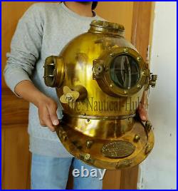 Diving Helmet U. S Navy Mark V Deep Sea Antique Scuba Vintage 18 Divers Helmet