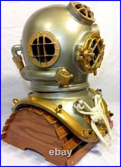 Diving Helmet United States Navy Mark V Deep Sea Divers Antique Scuba Grey