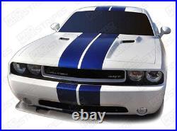Dodge Challenger 2008-2021 Rally Double Center Stripes Decals (Choose Color)