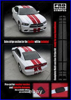 Dodge Charger 2011-2014 Rally Racing Double Top Stripes Decals (Choose Color)