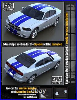 Dodge Charger 2011-2014 Rally Racing Double Top Stripes Decals (Choose Color)