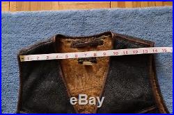 Double RL RRL Shearling Leather Vest USN Size M