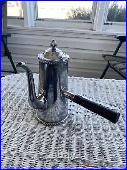 Early US Navy Officers Mess Teapot Engraved Fouled Anchor USN Silver Plated IS