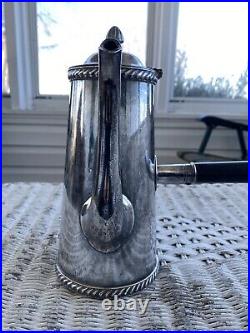 Early US Navy Officers Mess Teapot Engraved Fouled Anchor USN Silver Plated IS