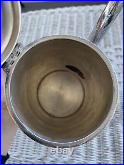 Early US Navy Officers Mess Teapot Engraved Fouled Anchor USN Silver Plated IS