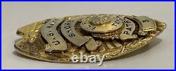 El Paso Texas Vintage Obsolete US Navy Shore Patrol Badge Gold Patina Lapel #3