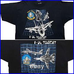 F-14 TOMCAT TOP GUN Anytime Baby Vintage 1987 Military Aircraft L Black T-Shirt