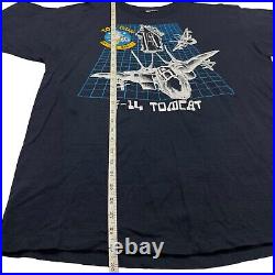 F-14 TOMCAT TOP GUN Anytime Baby Vintage 1987 Military Aircraft L Black T-Shirt