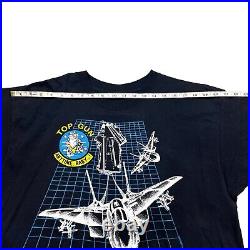 F-14 TOMCAT TOP GUN Anytime Baby Vintage 1987 Military Aircraft L Black T-Shirt