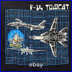 F-14 TOMCAT TOP GUN Anytime Baby Vintage 1987 Military Aircraft L Black T-Shirt