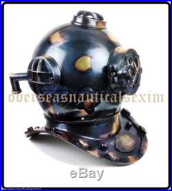 FULL SIZE Deep sea Scuba Antique U. S Navy Mark V Brass Divers Diving Helmet gift