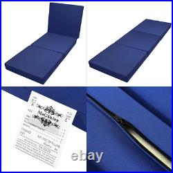 Floor Mattresses Tatami Foam Mat Foam Bed Trifold Folding Ottoman- Navy Blue