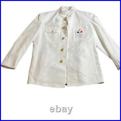 Flying Cross US Navy Twill White Uniform Coat Sz-46 & 2 Trousers Sz-38 New