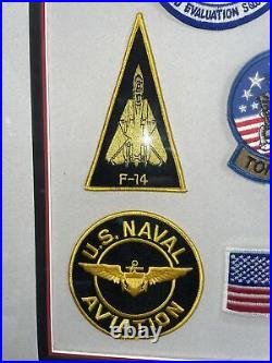 Framed 8 Naval Patches. 20 X 21