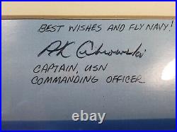 Framed Picture USS Midway CV-41 Signed By CO Captain Arthur K. Cebrowski