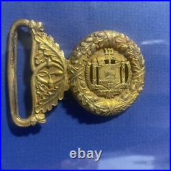 Framed US Navy Lot 1880s-1920s Naval Academy Buckle & Chief Petty Foul Anchor