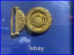 Framed US Navy Lot 1880s-1920s Naval Academy Buckle & Chief Petty Foul Anchor