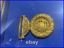 Framed US Navy Lot 1880s-1920s Naval Academy Buckle & Chief Petty Foul Anchor