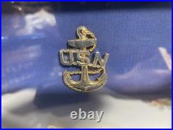 Framed US Navy Lot 1880s-1920s Naval Academy Buckle & Chief Petty Foul Anchor