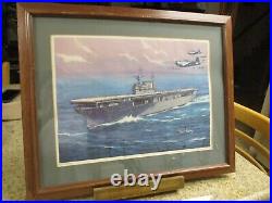 Fred Hoertz 1941 National Process Co NY USS Enterprise Aircraft Carrier Art Navy