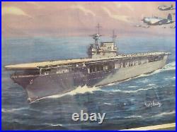 Fred Hoertz 1941 National Process Co NY USS Enterprise Aircraft Carrier Art Navy