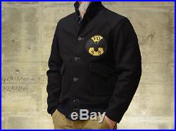 Freewheelers navy melton wool A1 jacket USN Made in Japan NEW