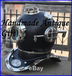 Full 18 Antique U. S Navy Mark V Solid Steel Brass Diving Divers Helmet