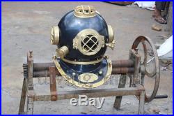 Full 18 size U. S. Navy mark V Nautical solid steel & brass diving divers helmet
