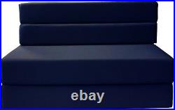 Full Size Folding Foam Mattress, Sofa Chair Bed, RV Mattresses 6x54x75, Navy