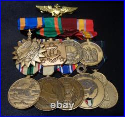 Full Size Medal Set 9 Medals Mounted United States Navy Pilot Usn