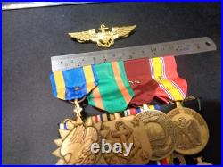 Full Size Medal Set 9 Medals Mounted United States Navy Pilot Usn