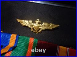 Full Size Medal Set 9 Medals Mounted United States Navy Pilot Usn