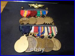 Full Size Medal Set 9 Medals Mounted United States Navy Pilot Usn