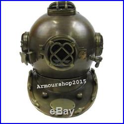 Full Size U. S. Navy Mark-V Antique Brass Aluminum Diving Helmet Replica