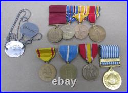 Genuine Named U. S. Navy WW2 / Korean War Vet Dog Tags and Medals Named G/C