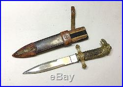 Genuine WW2 Italian Navy Leader Fascist Dagger Sword Knife With Sheath