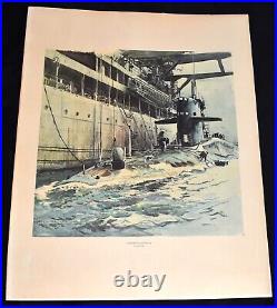 George Gray USS Proteus AS-19 Submarine Tender Print US Navy Art Collection 1961
