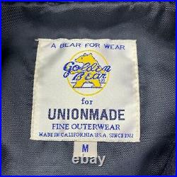 Golden Bear Unionmade Men's Bomber Jacket Size Medium Navy Varsity Wool Blend