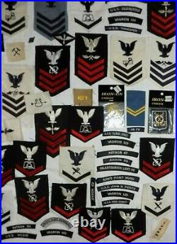 HUGE Lot of UNITED STATES NAVY Patches Rank Insignia, Etc