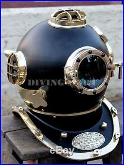 Halloween GiftVINTAGE Mark V Solid Steel & Brass U. S Navy Diving Divers Helmet