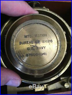 Hamilton 1941 USN Model 22 Double Boxed Marine Chronometer Runs/keeps time
